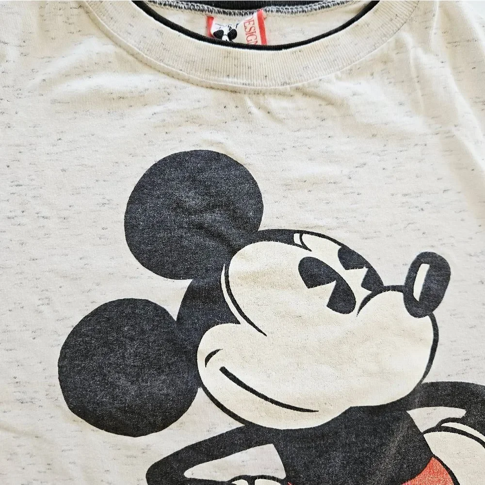 Vintage Disney Mickey Mouse Classic Short Sleeve Ringer Graphic Tee T-Shirt OS